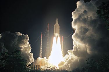 f_Picture made available 22 December 2005 by the European Spaceport shows the launch of Ariane 5