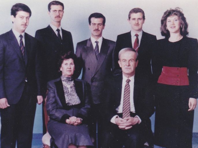 Former Syrian President Hafez al-Assad (seated R), his wife Aniseh (seated L), sons Maher (standing, L-R), Bashar, Bassel, Majd and daughter Bushra (standing, L-R) pose for a family portrait, in this undated Sana file picture. The civil war that has unfolded in Syria over the past two and a half years has killed more than 100,000 people and driven millions from their homes. Now, in the wake of last week's chemical weapons attack near Damascus, the world is waiting to see what action Western powers will take and what impact this will have on the Middle Eastern nation and the rest of the volatile region. REUTERS/Sana/Files (SYRIA - Tags: POLITICS TPX IMAGES OF THE DAY CIVIL UNREST CONFLICT) ATTENTION EDITORS - THIS IMAGE WAS PROVIDED BY A THIRD PARTY. FOR EDITORIAL USE ONLY. NOT FOR SALE FOR MARKETING OR ADVERTISING CAMPAIGNS. THIS PICTURE IS DISTRIBUTED EXACTLY AS RECEIVED BY REUTERS, AS A SERVICE TO CLIENTS. ATTENTION EDITORS: PICTURE 1 OF 40 FOR PACKAGE 'SYRIA - A DESCENT INTO CHAOS.' SEARCH 'SYRIA TIMELINE' FOR ALL IMAGES