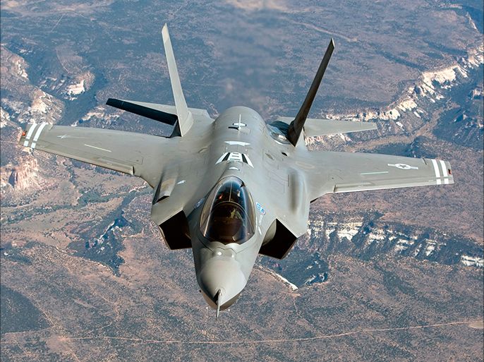 epa04416163 An undated file picture made available on 25 September 2014 shows a F-35A fighter jet flying at an unknown location. South Korea said on 24 September 2014, it has decided to purchase 40 F-35A fighter jets from the US defense firm Lockheed Martin in a deal worth 7.04 billion US dollar. Under the deal, Lockheed Martin will transfer fighter production technologies in 17 sectors to be used for South Korea's project to develop an indigenous next-generation fighter jet, the South Korean Defense Acquisition Program Administration (DAPA) said. EPA/YONHAP SOUTH KOREA OUT