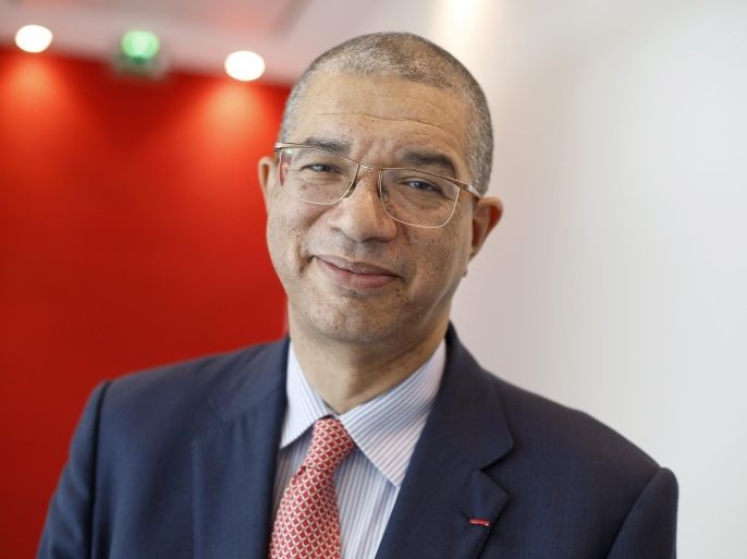 French economist and investment banker Lionel Zinsou poses in Paris on February 4, 2015. AFP PHOTO / THOMAS SAMSON