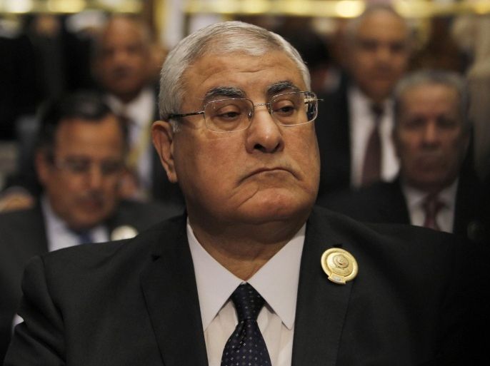Egypt's interim president Adly Mansour attends the 25th Arab Summit in Kuwait City, March 25, 2014. REUTERS/Hamad I Mohammed
