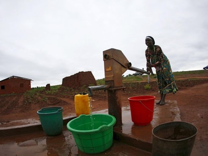 A woman pumps water from a borehole near Malawi's capital Lilongwe, February 2, 2016. Late rains in Malawi threaten the staple maize crop and have pushed prices to record highs.About 14 million people face hunger in Southern Africa because of a drought exacerbated by an El Nino weather pattern, according to the United Nations World Food Programme (WFP). REUTERS/Mike Hutchings