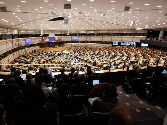 A general view for the plenary session at the European Parliament in Brussels, Belgium, 27 April 2016. The European Parliament is holding plenary session in Brussels between 27 and 28 April. Different topics are on the agenda of debate during the sessions, including the implementation of the EU-Turkey agreement on migration and its legal aspects.