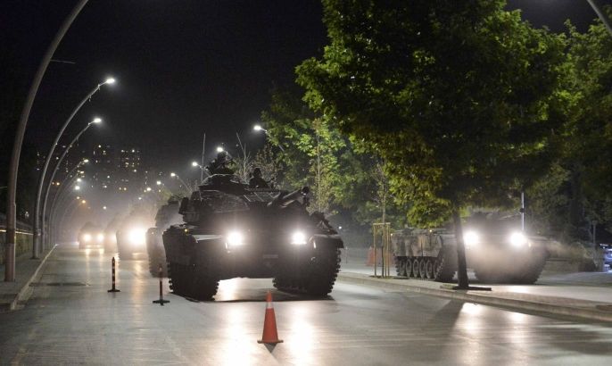 Turkish army tanks drive on a street in Ankara, Turkey July 16, 2016. REUTERS/Tumay Berkin