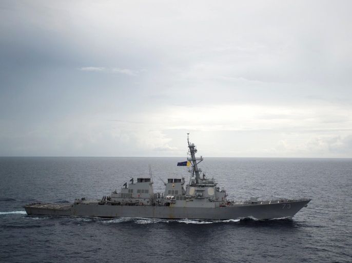 Guided-missile destroyer USS Decatur (DDG 73) operates in the South China Sea as part of the Bonhomme Richard Expeditionary Strike Group (ESG) in the South China Sea on October 13, 2016. Picture taken on October 13, 2016. Courtesy Diana Quinlan/U.S. Navy/Handout via REUTERS ATTENTION EDITORS - THIS IMAGE WAS PROVIDED BY A THIRD PARTY. EDITORIAL USE ONLY TPX IMAGES OF THE DAY
