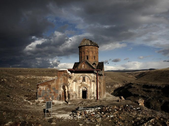 A photo made available on 13 July 2016 shows a general view of Saint Gregory church as part of the ruins of Ani, near the city of Kars, Turkey, 22 January 2010. Ani is a ruined medieval city located on the high East Anatolian plateau on the border to Armenia. The Historic City of Ani was named to be added to the UNESCO World Heritage list on 15 July 2016. The 40th World Heritage Committee meets in Istanbul from 10 to 20 July.