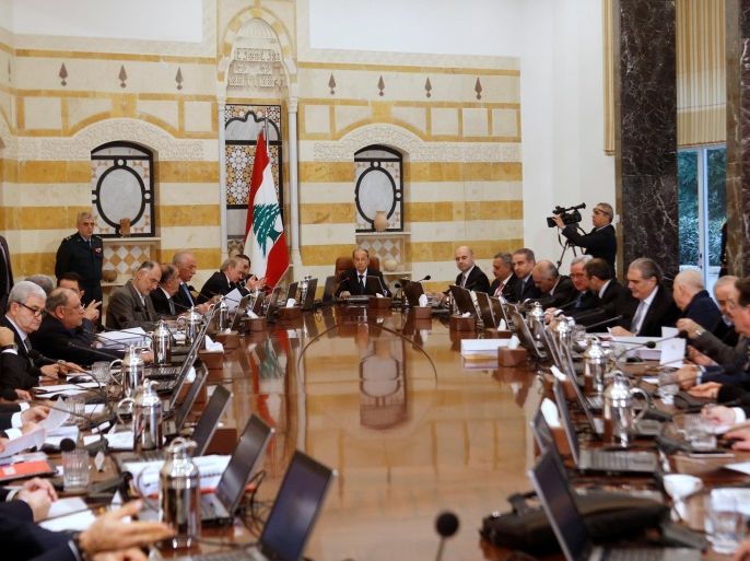 Lebanon's President Michel Aoun heads the first meeting of the new cabinet at the presidential palace in Baabda, Lebanon January 4, 2017. REUTERS/Mohamed Azakir