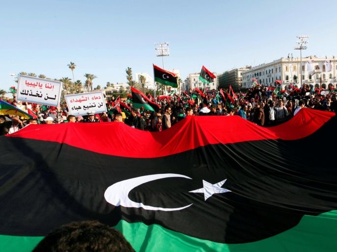 REFILE - ENHANCING QUALITY Libyans take part in celebrations marking the sixth anniversary of the Libyan revolution, in Tripoli, Libya February 17, 2017. REUTERS/Ismail Zitouny TPX IMAGES OF THE DAY