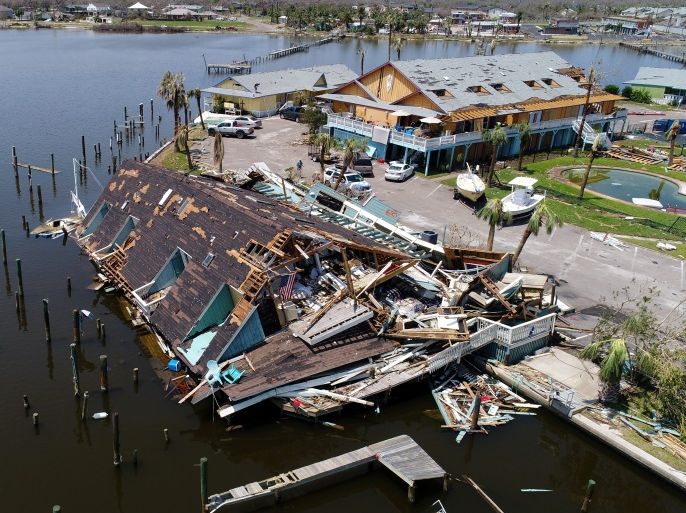 An aerial photo shows damage caused by Hurricane Harvey in Rockport, Texas, U.S., August 31, 2017. Photo taken August 31, 2017. REUTERS/DroneBase TPX IMAGES OF THE DAY