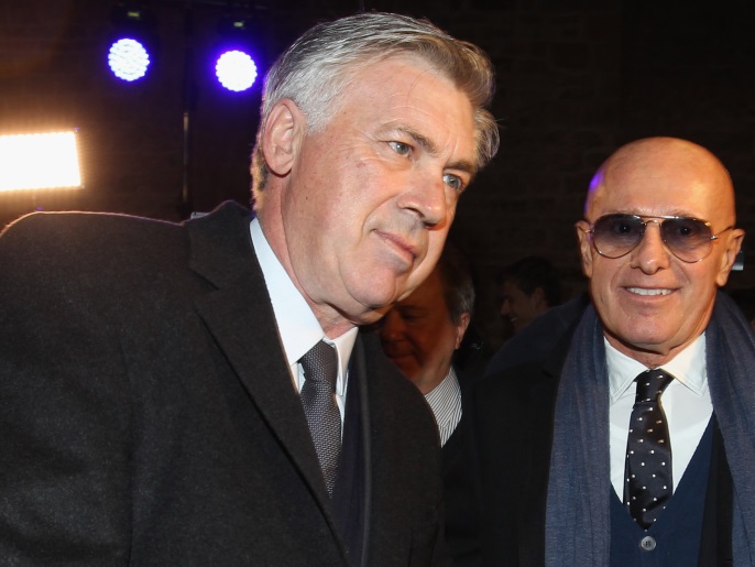 FLORENCE, ITALY - JANUARY 19: (L-R) Real Madrid head coach Carlo Ancelotti and Arrigo Sacchi attend the Italian Football Federation Hall of Fame Award ceremony at Palazzo Vecchio on January 19, 2015 in Florence, Italy. (Photo by Paolo Bruno/Getty Images)