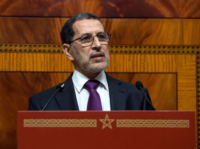 Newly appointed Moroccan Prime Minister Saad-Eddine El Othmani delivers a speech at the Parliament in Rabbat on April 19, 2017 during as he presents the government's program during a joint public meeting. / AFP PHOTO / FADEL SENNA (Photo credit should read FADEL SENNA/AFP/Getty Images)