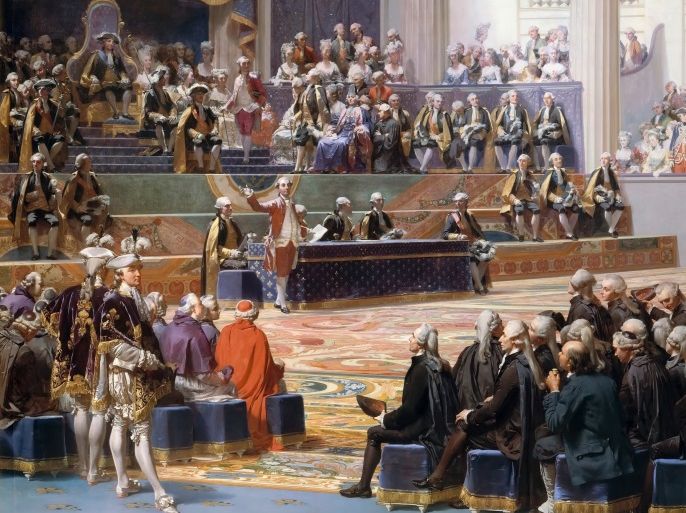 مدونات - جلسة افتتاح الجمعية الوطنية في فرساي هام 1789