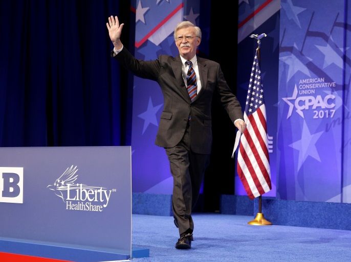Former U.S. Ambassador to the United Nations John Bolton speaks at the Conservative Political Action Conference (CPAC) in Oxon Hill, Maryland, U.S. February 24, 2017. REUTERS/Joshua Roberts