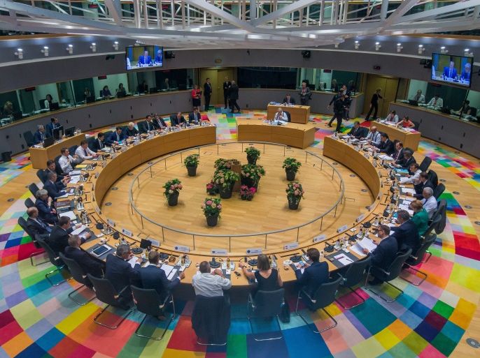 EU leaders take part in a European Union summit in Brussels, Belgium June 28, 2018. Stephanie Lecocq/Pool via REUTERS