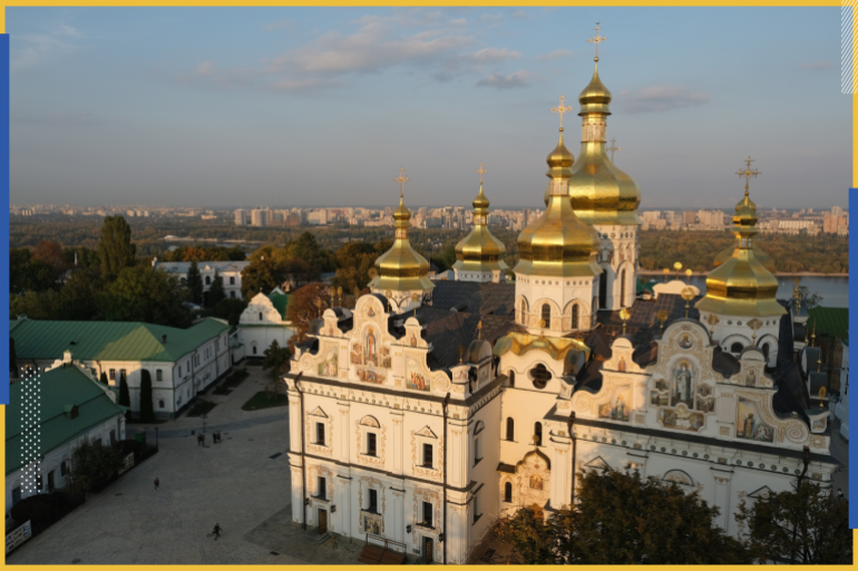 KIEV, UKRAINE - OCTOBER 03: Golden domes of the Kiev Pechersk Lavra Orthodox Christian monastery stand on October 03, 2019 in Kiev, Ukraine. The monastery dates to the 11th century and is part of the Ukrainian Orthodox Church of the Moscow Patriarchate. (Photo by Sean Gallup/Getty Images)