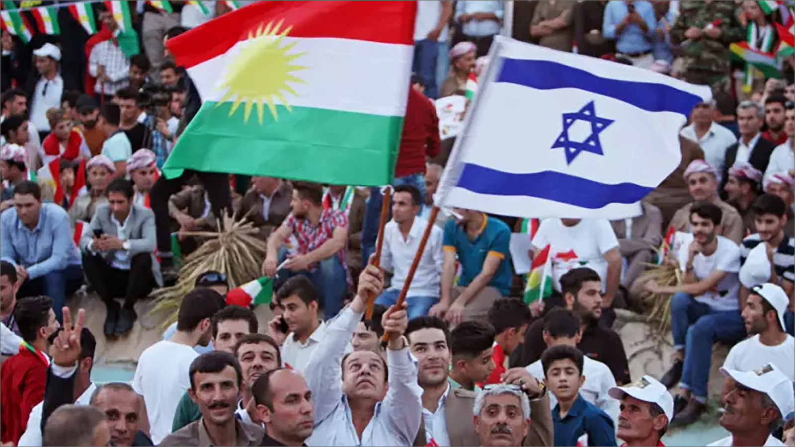 إسرائيل كانت الوحيدة في العالم الداعمة لانفصال كردستان وقابلها بعض الأكراد برفع علمها عام 2017 (الصحافة الإسرائيلية)