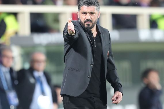 FLORENCE, ITALY - MAY 11: Gennaro Gattuso manager of AC Milan gestures during the Serie A match between ACF Fiorentina and AC Milan at Stadio Artemio Franchi on May 11, 2019 in Florence, Italy. (Photo by Gabriele Maltinti/Getty Images)
