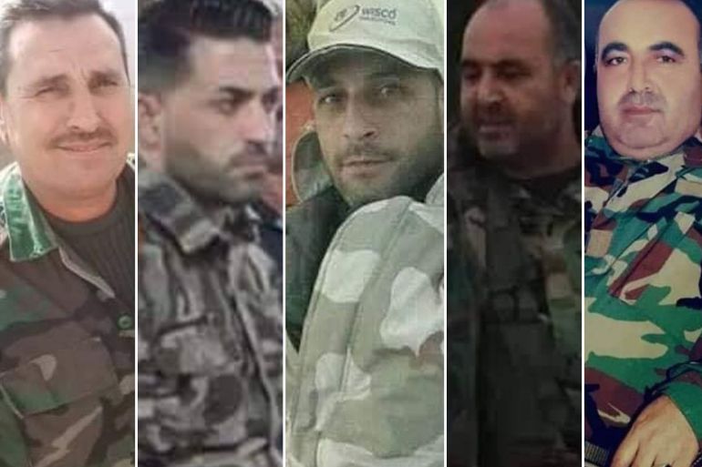 صور للضباط الذين قتلوا بحسب ما قالت المواقع الإخبارية الموالية للنظام