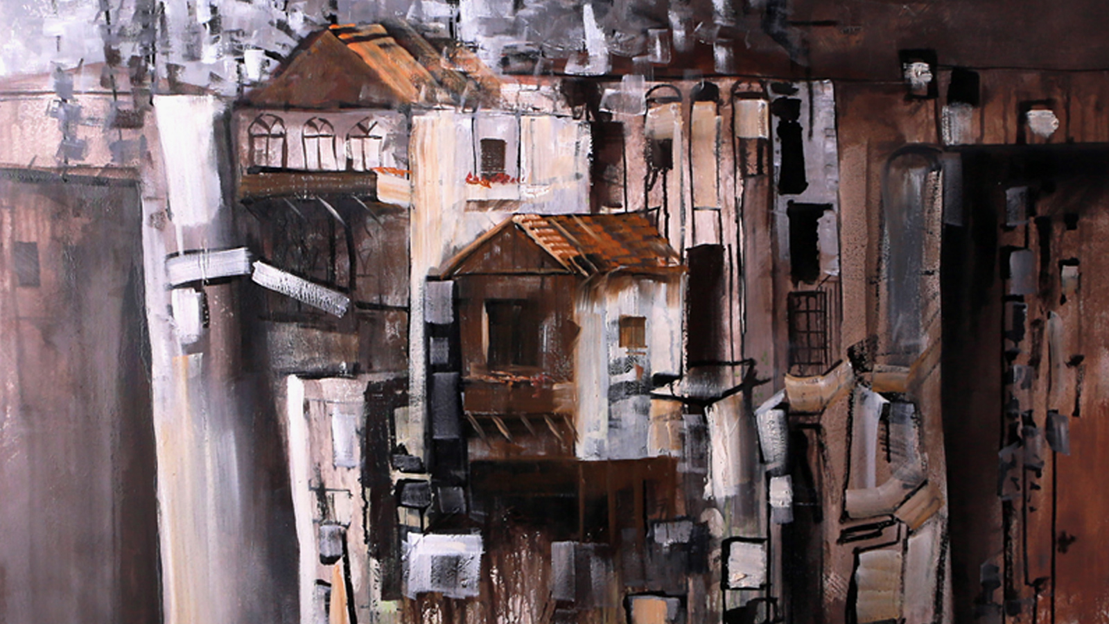 ‪الفنانة التشكيلية ليال الخولي ابنة لبنان ترسم بيوت قريتها‬ (الجزيرة)