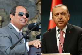 الرئيس التركي رجب طيب أردوغان (يمين) والرئيس المصري عبد الفتاح السيسي (رويترز)