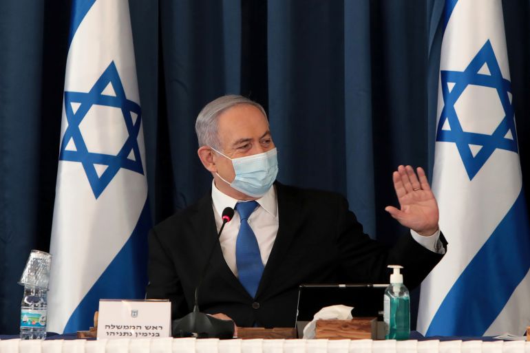 Israeli Prime Minister Netanyahu holds a weekly cabinet meeting in Jerusalem