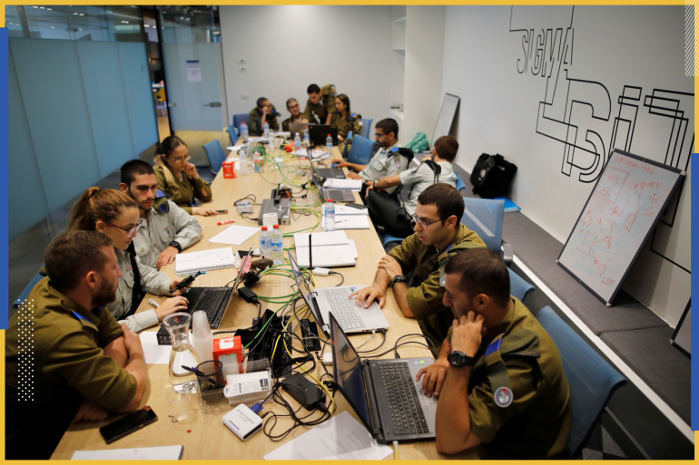 Israeli soldiers work on laptops as they take part in a cyber security training course, called a Hackathon, at iNT Institute of Technology and Innovation, at a high-tech park in Beersheba, southern Israel August 28, 2017. Picture taken August 28, 2017. REUTERS/Amir Cohen