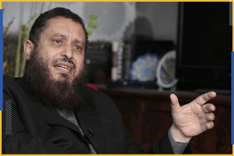 Emad Abdel Ghaffour, head of the Islamist Salafi Nour (Light) Party, gestures during an interview with Reuters in Cairo February 7, 2012. Ghaffour, the head of Egypt's leading ultra-conservative Islamist party believes it will take time for the ruling military to hand power to civilians but says the army cannot enjoy a privileged status "above the constitution". Picture taken February 7, 2012. To match Interview EGYPT-SALAFI/ REUTERS/Mohamed Abd El-Ghany (EGYPT - Tags: POLITICS MILITARY)