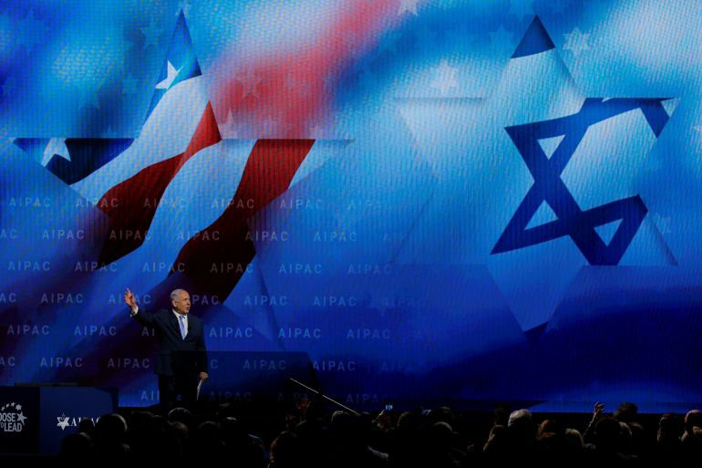 Israeli Prime Minister Benjamin Netanyahu speaks at the AIPAC policy conference in Washington
