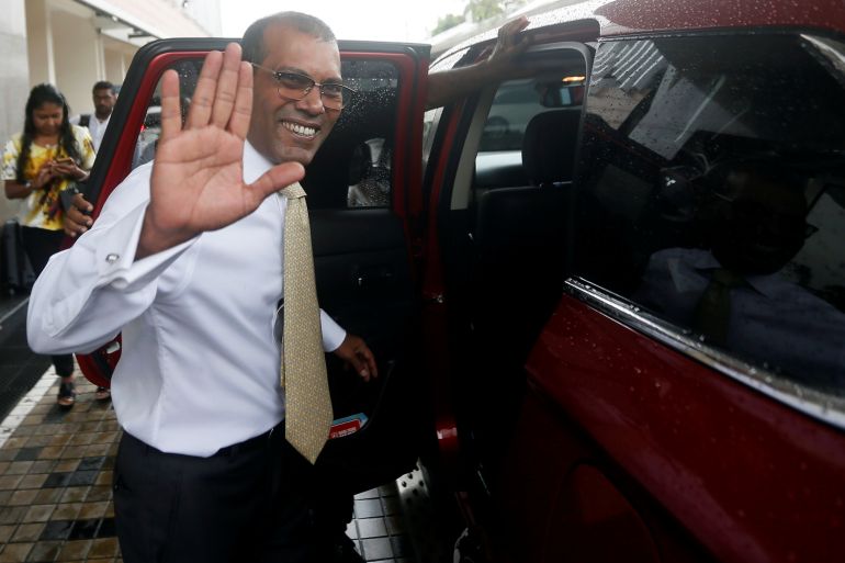 Maldives former President Mohamed Nasheed leaves from Colombo