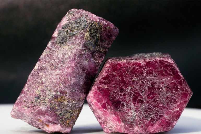Rocks and Minerals - Corundum Ruby - stock photo