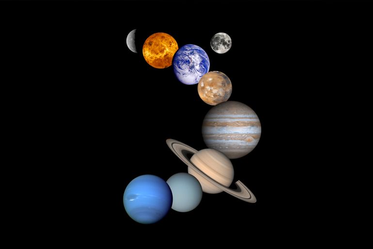 تتباين ألوان الكواكب وأشكالها بحسب تكوينها وتركيبها ومدى قربها من الشمس. المصدر:(ناسا) Nasa https://www.nasa.gov/sites/default/files/thumbnails/image/edu_planets_large.jpg