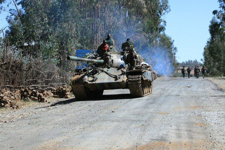 قوات إثيوبية في جبهات القتال ضد جبهة تحرير تيغراي شمالي البلاد (المصدر وكالة الأنباء الإثيوبية على فيسبوك)