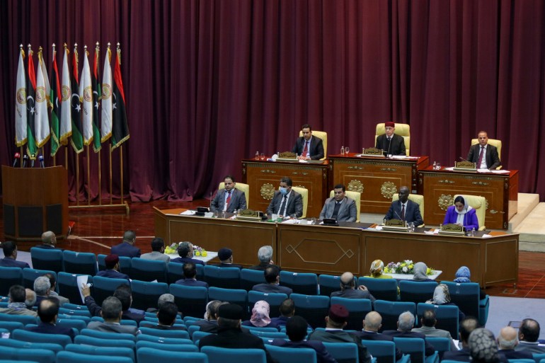 Libyan Parliament meet to discuss approving new government, in Sirte