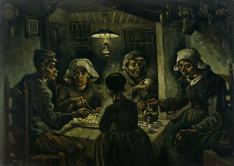 لوحة "آكلوا البطاطس" للرسّام الانطباعي فنسنت فان غوخ