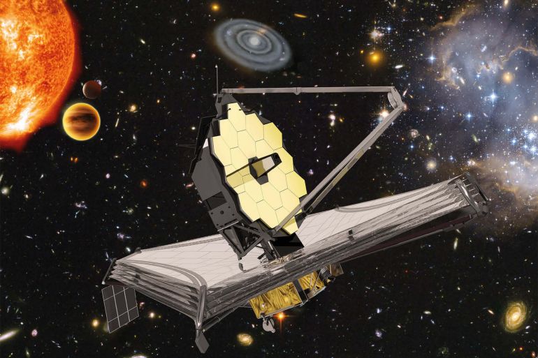 Artist impression of the James Webb Space Telescope in space. Credits: ESA