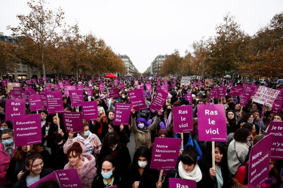 Nationwide protests against inequality, violence and sexual harassment against women in France