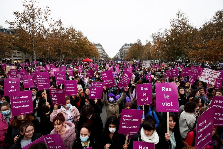 Nationwide protests against inequality, violence and sexual harassment against women in France