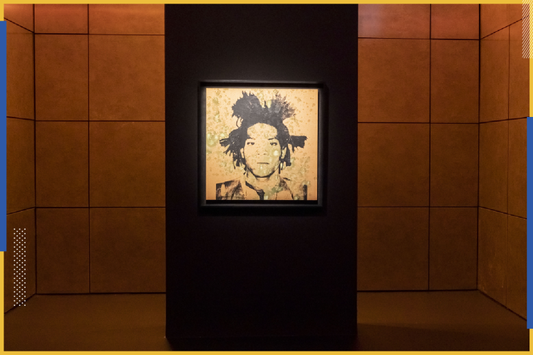 epa09552589 A view of Andy Warhol's 1982 painting 'Jean-Michel Basquiat' during an auction preview at Christie’s in New York, New York, USA, on 29 October 2021. The painting, which is part of the '20th Century Evening Sale' on 11 November 2021 in New York, is expected to sell for over $20 million USD/€17 million euros. EPA-EFE/JUSTIN LANE