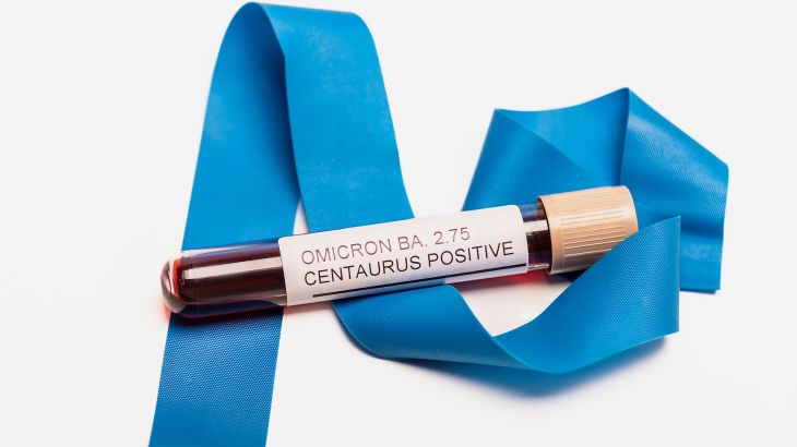 Coronavirus 2019-nCoV variant CENTAURUS BA.2.75 Blood Sample. New Epidemic Corona Virus.