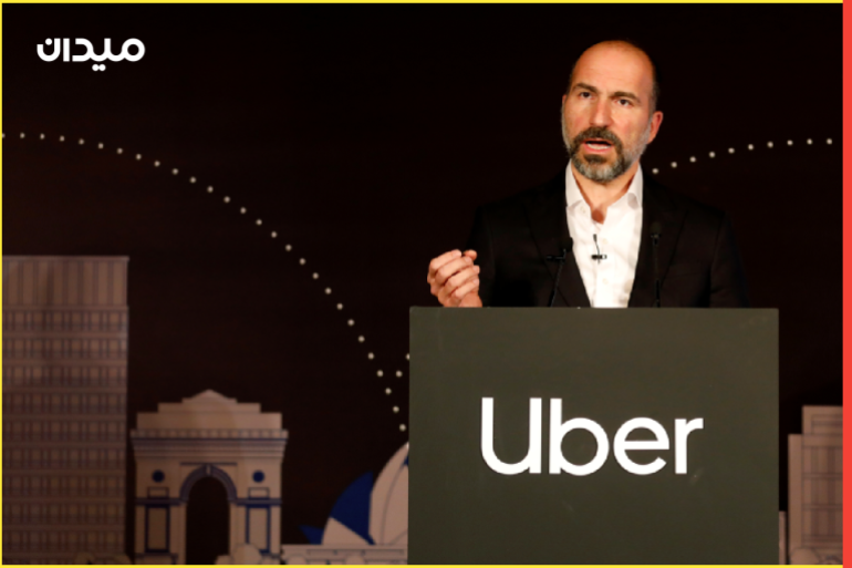 Uber CEO Dara Khosrowshahi speaks to the media at an event in New Delhi, India, October 22, 2019. REUTERS/Anushree Fadnavis