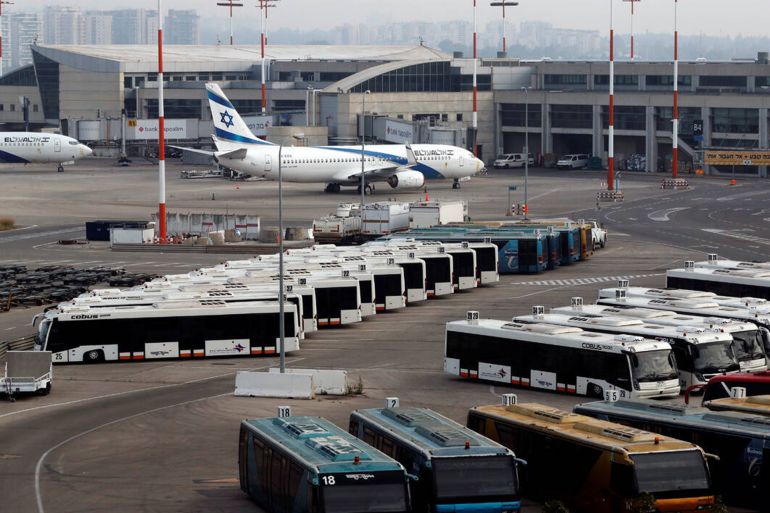 An Israeli flag carrier El Al Airlines plane is seen on the tarmac at Ben Gurion International Airport, in Lod, near Tel Aviv, Israel (photo credit: REUTERS/Ronen Zvulun)