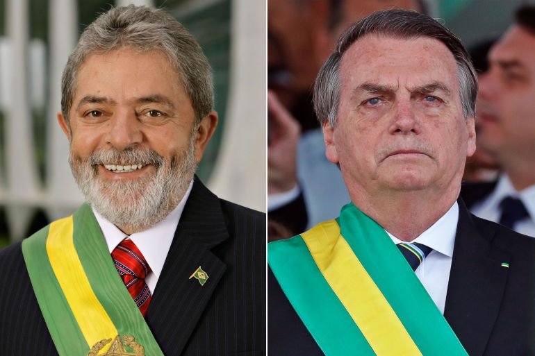 كومبو ل رئيس البرازيل الحالي جايير ميسياس بولسونارو و الرئيس الأسبق لويز إيناسيو لولا دا سيلفا