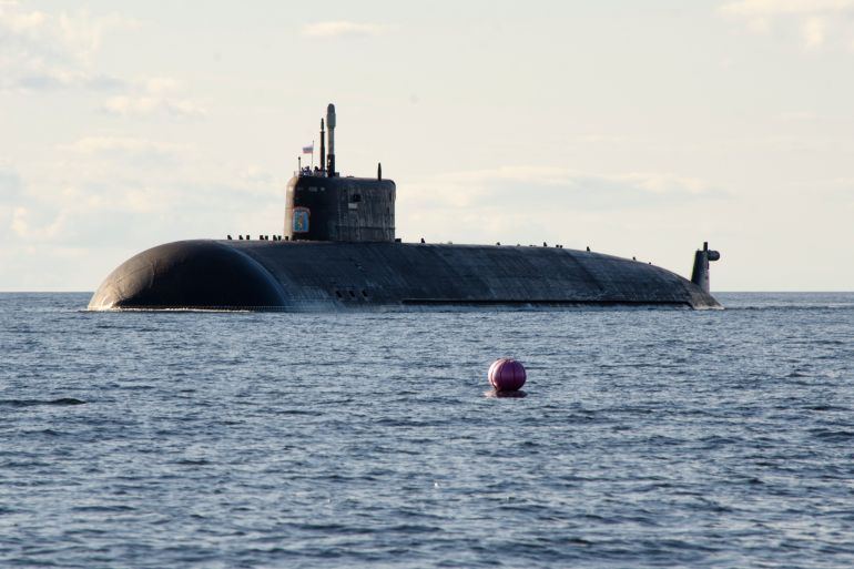 August, 2021 - White Sea. Nuclear submarine "Belgorod". The longest submarine in the world. Russia, Arkhangelsk region