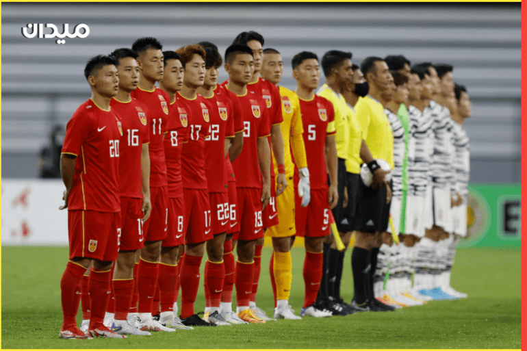 Soccer Football - E-1 Championship - China v South Korea - Toyota Stadium, Toyota, Japan - July 20, 2022 Teams and match officials line up before the match REUTERS/Issei Kato