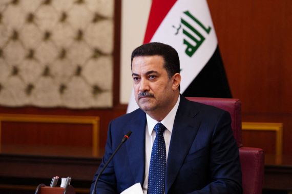 New Iraqi Prime Minister Mohammed Shia al-Sudani meets for the first regular session of the Council of Ministers in Baghdad