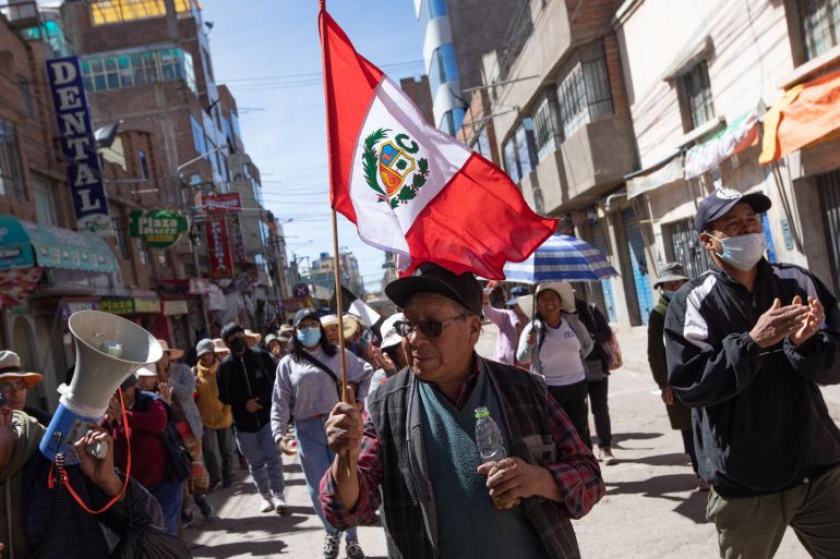 Anti-government demonstrations in Juliaca, Peru