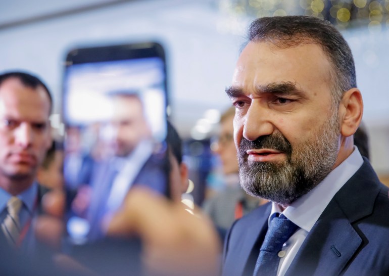 Former governor of Afghan Balkh Province Atta Muhammad Nur heads to take part in a conference arranged by the Afghan diaspora in Moscow