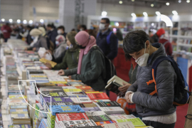 53rd Cairo International Book Fair​​​​​​​- - CAIRO, EGYPT - JANUARY 27: People visit the Cairo International Book Fair at Egypt’s International Exhibition Center in Cairo, Egypt, on January 27, 2022. Some 1,067 publishers from 51 countries are participating in the 53rd edition of the Cairo International Book Fair from January 26th to February 7th of 2022.
