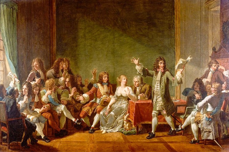 Nicolas-André Monsiau – Molière Reading Tartuffe at Salon of Anne ‘Ninon’ de l’Enclos