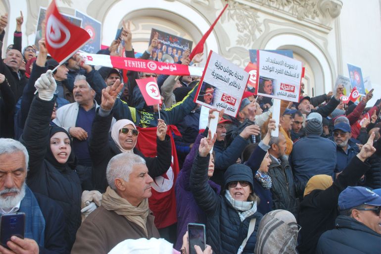 الصورة 1: جانب من احتجاجات جبهة الخلاص المعارضة للمطالبة بإطلاق سراح المساجين/العاصمة توس/مارس/آذار 2023